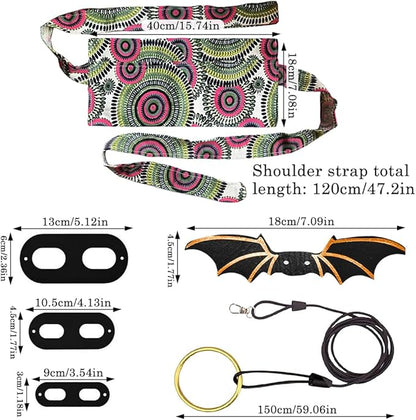 Zayookey Bearded Dragon Carrier Leather Leash Set Lizard Adjustable Harness Leash (S,M,L, 3 Pack) Reptile Small Pet Backpack Bearded Dragon Training Leashes for Outdoor Travel