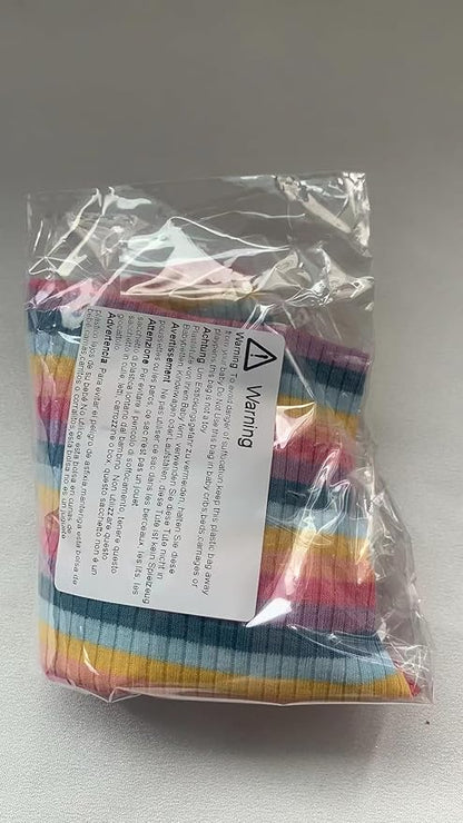 Small Medium Dog Clothes Rainbow Striped Dog Shirts Stretchable Long Sleeve Cat T-Shirt Pet Outfits for Chihuahua Yorkie Teddy (Pink Edge