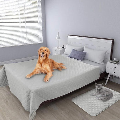 Easy-Going 100% Waterproof Dog Bed Cover, Non-Slip Pet Blanket for Furniture, Washable Couch Cover, Repleasement Sofa Cover (86X82 in,Light Gray)