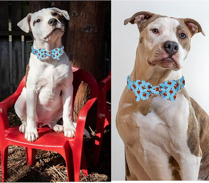 Unique style paws Christmas Dog Collar with Bow