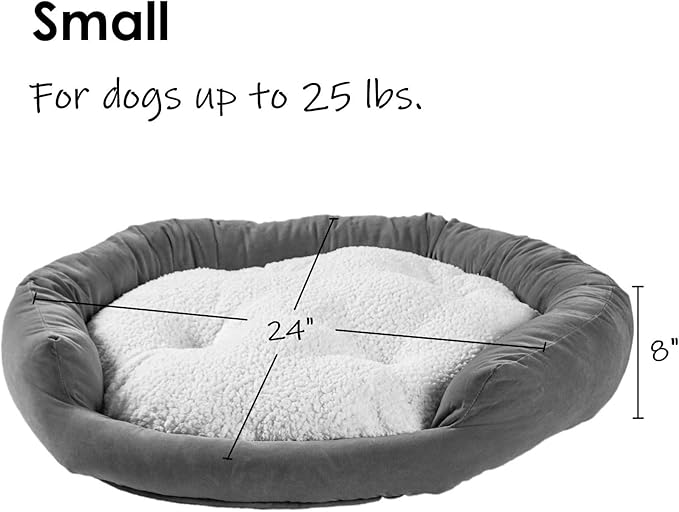 Maddie Donut Dog Bed with Removable Center Pillow (24" x 24")