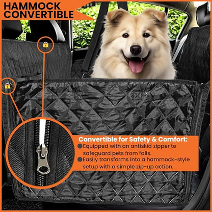 Dog Car Seat Waterproof Durable Scratchproof Nonslip Dog Car Hammock with Universal Size fits for Cars