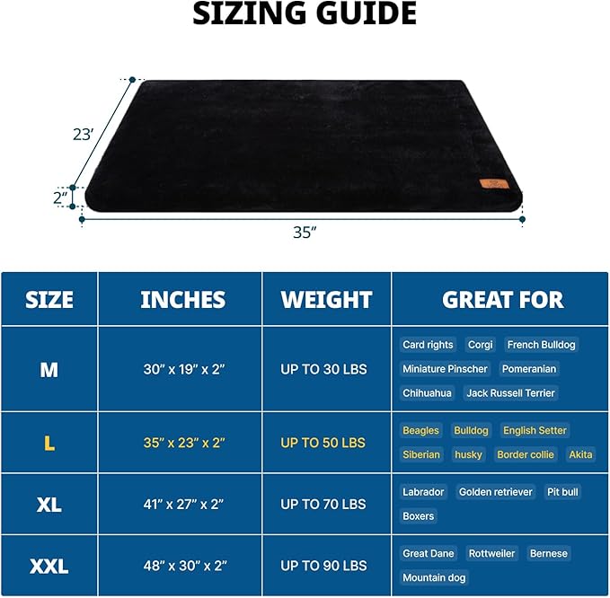 Memory Foam Dog Crate Pad 36-inch Dog