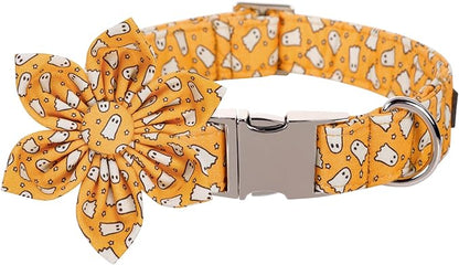 Lionet Paws Dog Collar with Flower 16-26in