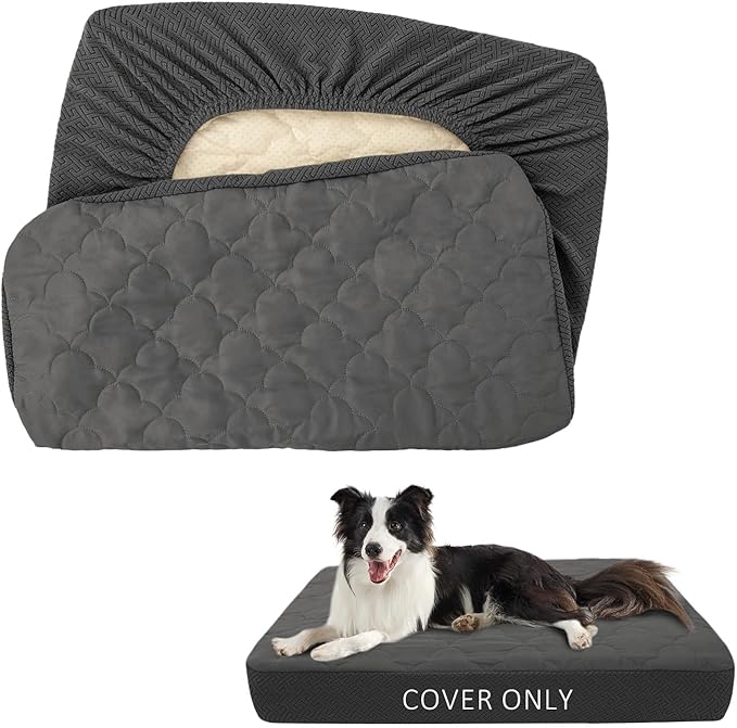 CHHKON Dog Bed Covers Replacement Washable Waterproof Pet Puppy Bed Cover for Dog(Dark Grey,36x27x6 inch)