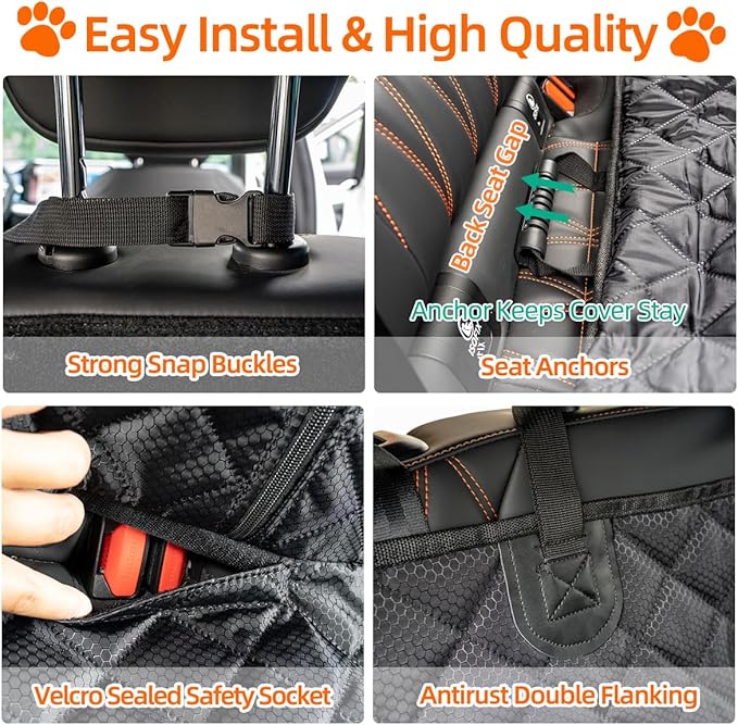 Dog Car Seat Cover for Back Seat Pet SUV（48" L ×52" W）