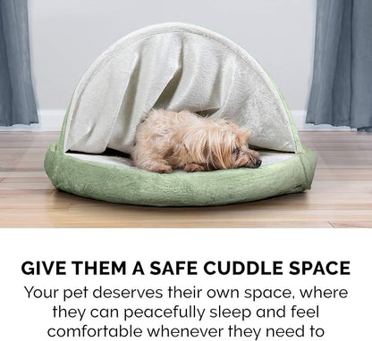 Furhaven 26" Round Cooling Gel Dog Bed for Medium/Small Dogs w/ Removable Washable Cover 30 lbs 26-inch