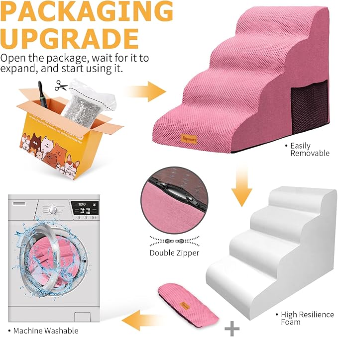 Topmart High Density Foam Dog Steps 4 Tiers