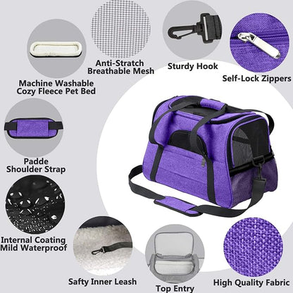 Prodigen Cat Carrier Dog Carrier for Medium Dogs Dog Travel Crate Soft Slided Collapsible Pet Travel Carrier, Large (20.5" W x 13.5" H x 10" D)