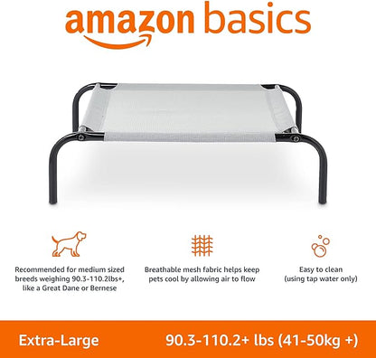 Amazon Basics Cooling Elevated Pet Bed For Dog (60.1 x 37.1 x 8.9 Inches), 1 count,
