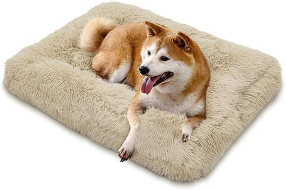 MoNiBloom 36.5"x29"x5" Dog Beds for Medium Size Dogs Machine-Washable Long Plush Pet Beds Warming Cozy Soft Bed for Dogs and Cat
