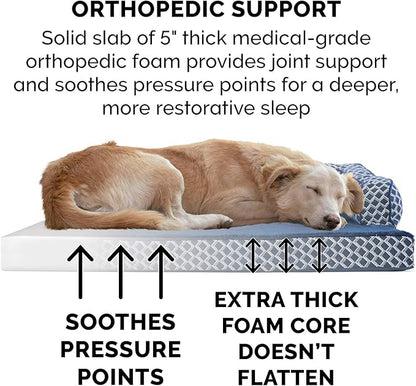 Furhaven Orthopedic Dog Bed for Large Dogs w/ Removable Bolsters & Washable Cover 125 lbs