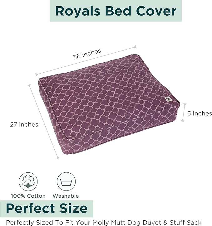 Molly Mutt Medium to Large Dog Bed Cover 27”X36”X5’’ - 100% Cotton