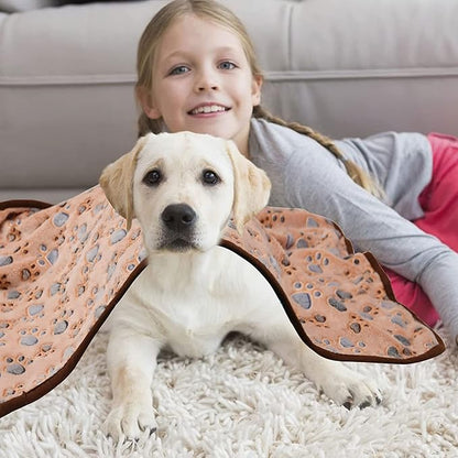 Dog Blankets for Medium Dogs 3 Pack 41" x 31",Cute Paw