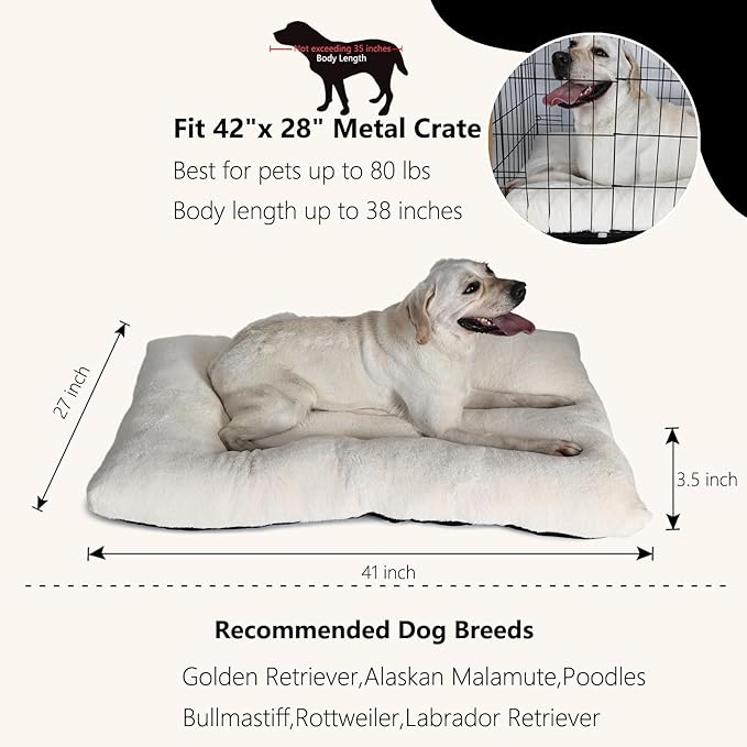 Dog Crate Pad 42x28 for Large Dog Washable 42 inch