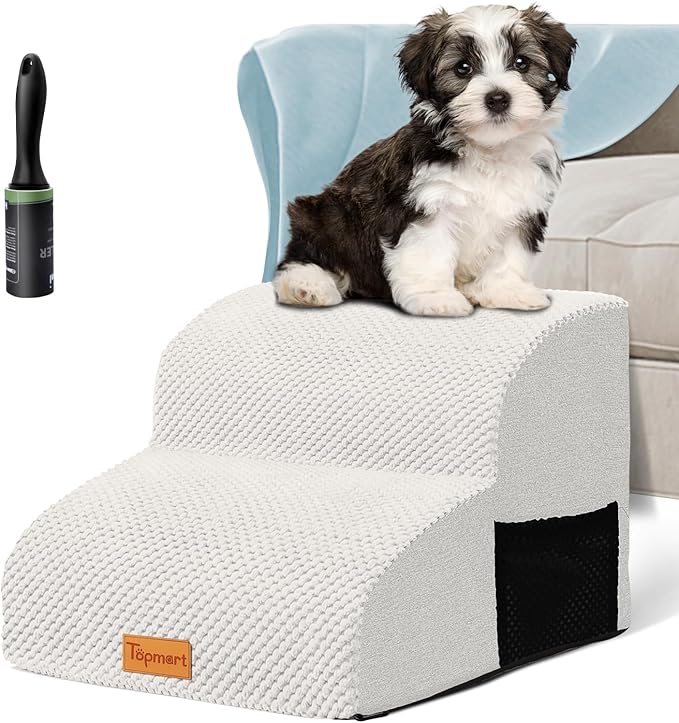 Topmart High Density Foam Dog Steps 2 Tiers 11.8" High,Non-Slip