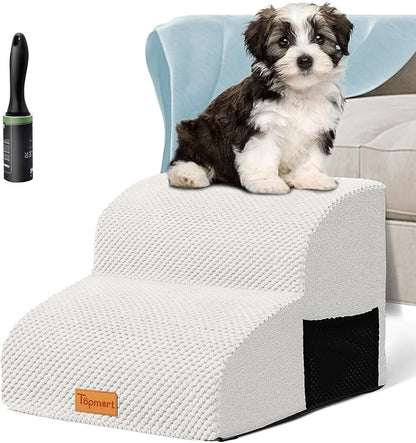 Topmart High Density Foam Dog Steps 2 Tiers 11.8" High,Non-Slip
