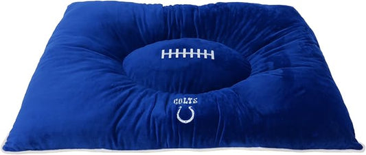 NFL PET Bed - Indianapolis Colts Soft & Cozy Plush Pillow Bed. - Football Dog Bed. Cuddle, Warm Sports Mattress Bed for Cats & Dogs