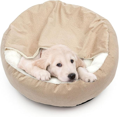 Dog Bed Warm with Hooded Blanket 39.7lbs, 31.5inch
