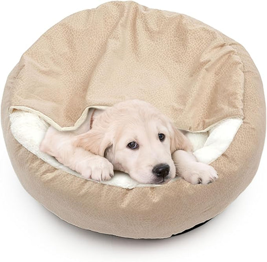 Dog Bed Warm with Hooded Blanket 39.7lbs, 31.5inch