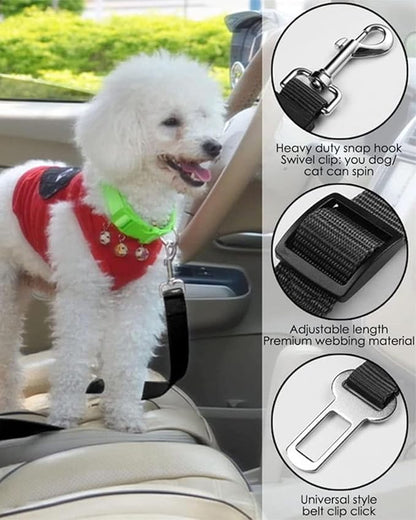 Dog Seat Belts 2 Pack Dog Car Seat Belts Adjustable Dog Seat Belt for Car, Dog Seatbelt, Dog Car Seat Belts, Seat Belt for Dogs in Car Pet Seat Belts for Dogs, Cats and Pets(Black Pink)