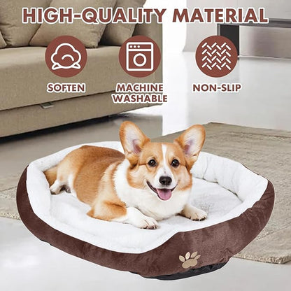 ShellKingdom Medium Dog Bed 35lbs, 23.62 19.68INCH (Coffee)