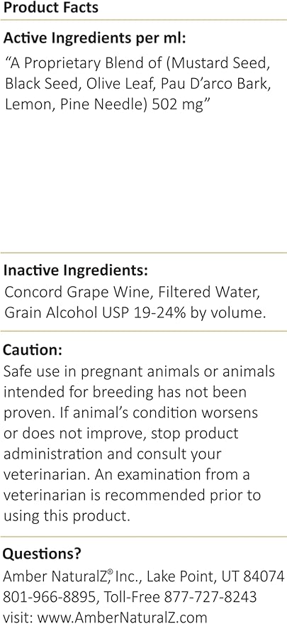 AMBER NATURALZ UTR Urinary Tract Herbal Supplement for Dogs, Cats, Birds, Guinea Pigs, and Rabbits | Pet Herbal Supplement for Bladder Support | 4 Fluid Ounce Glass Bottle | Manufactured in The USA