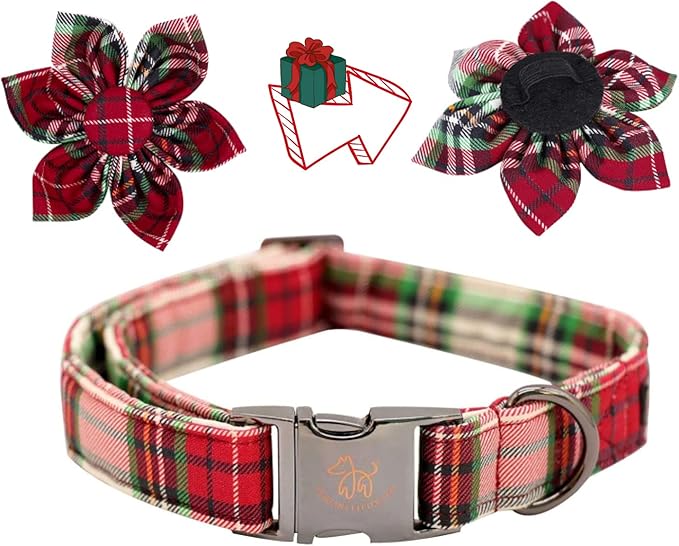 Elegant little tail Flower Christmas Dog Collar for Female or Male Dogs