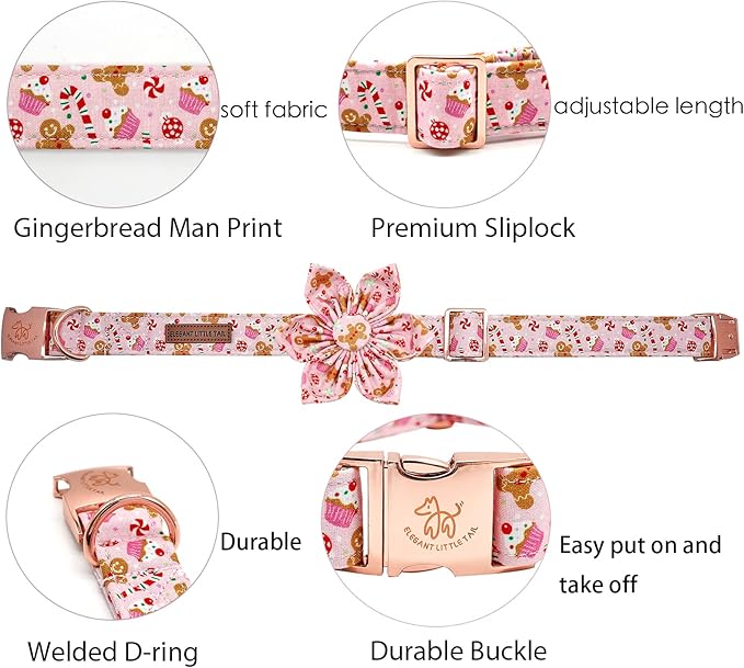 Elegant little tail Dog Collar with Flower