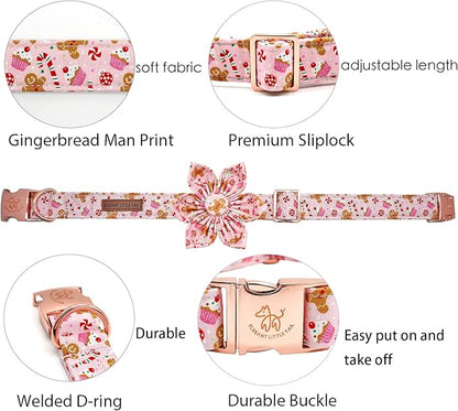 Elegant little tail Dog Collar with Flower