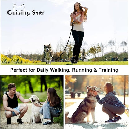 Guiding Star Double Handle Leather Dog Leash 6ft 6ft x 5/8 inch)
