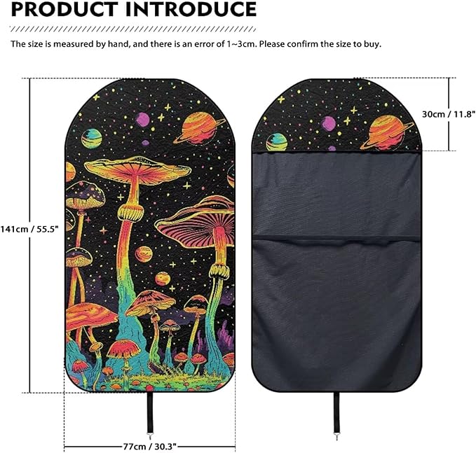 Yewattles Colorful Mushroom Stain Resistant Car Seat Cover