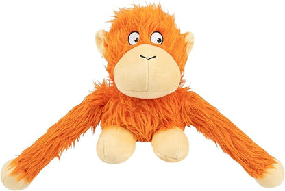 Best Pet Supplies O-Hug-Atan Interactive Squeaky Plush Toy for Small and Medium Breed Puppies or Dogs - O-Hug-Atan (Orange)