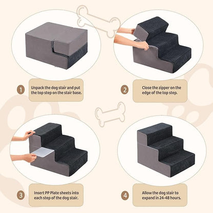 4-Step Dog Stairs 18'' H