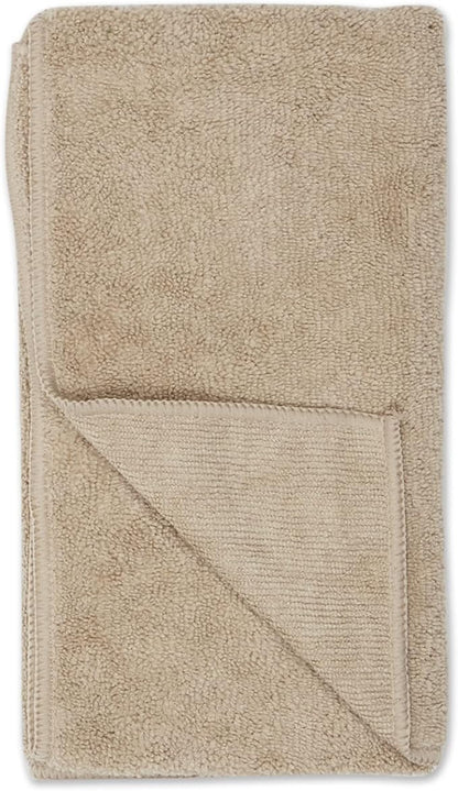 Bone Dry Pet Grooming Towel Collection Absorbent Microfiber Drying Set, 15x30", Embroidered Taupe, 3 Count