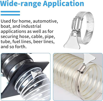 Pool Hose Clamps for 1 1/4" Above Ground Pool Hose 13/16"-1 3/4" (21-44mm) Pool 10 Pcs