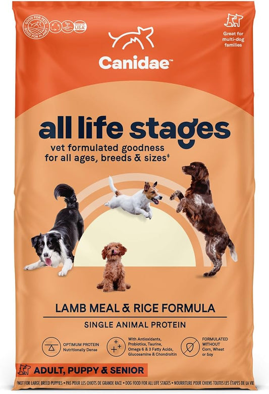 CANIDAE All Life Stages Lamb Meal & Rice Formula Dog Dry 27 Pound (Pack of 1)