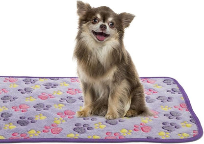 6 Pack Puppy Dog Blankets Super Soft Warm Sleep Mat Paw Print Blanket Fleece Pet Blanket Flannel Throw Dog Blankets for Small Dogs Puppy Cats Pets,Small(23"x15")