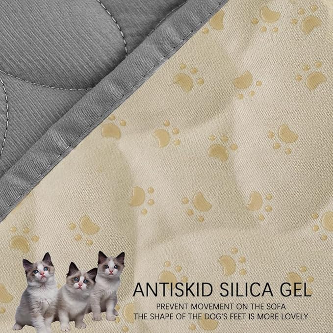 Ameritex Pet Bed Cover Dog Bed Blanket for Sofa and Furniture Waterproof New Pattern Design (52x82 Inch, Light Grey)