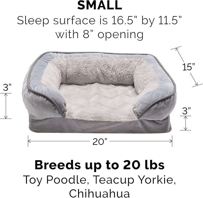 Furhaven Replacement Dog Bed Cover Perfect Comfort Plush & Velvet Waves Sofa-Style