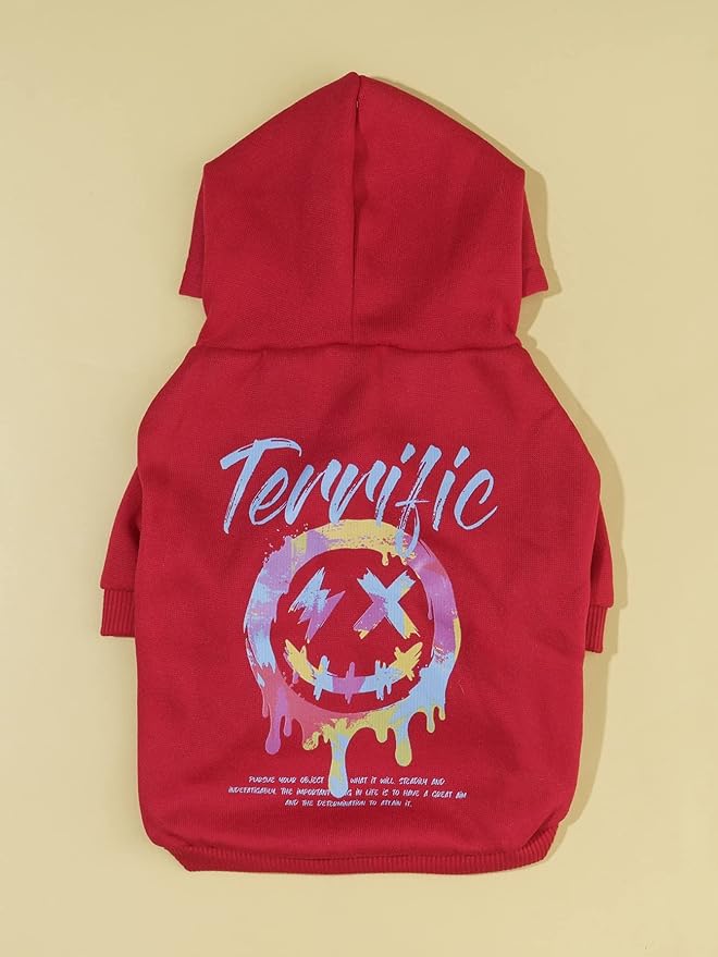 QWINEE Letter Graphic Cat Hoodie Breathable Stretchy Sweatshirts