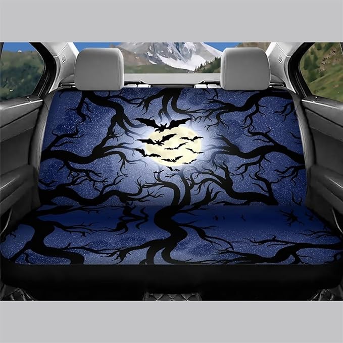 Halloween Bat Car Seat Covers Rear Bench Protection