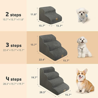 Mestuel 3 Tiers Dog Stairs for Bed Sofa Couch 15.7''H
