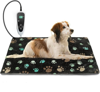 Puppy Heating Pad 28x18 in Pet Heating Pad for Dogs，Waterproof Outer Skin and Smart Thermostat Switch