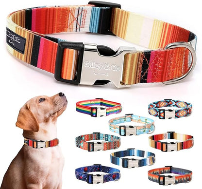 Gilley&Co Dog Collar and Leash Set 8 Designs, 4 Sizes