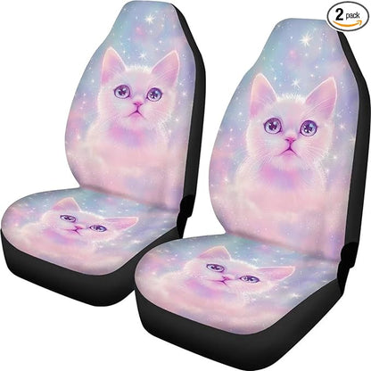 Cute Cartoon Cat Car Seat Covers Full Set of 2