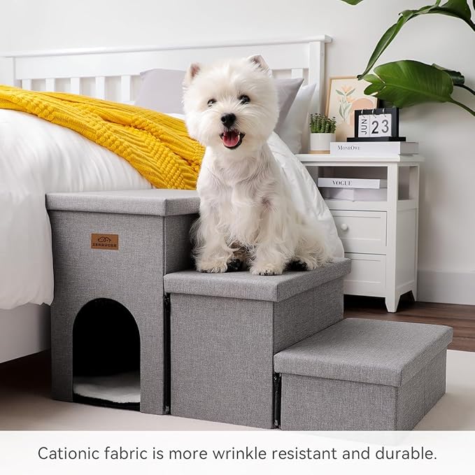 Dog Stairs 17.5"H, Folding 200 lbs 3 Steps