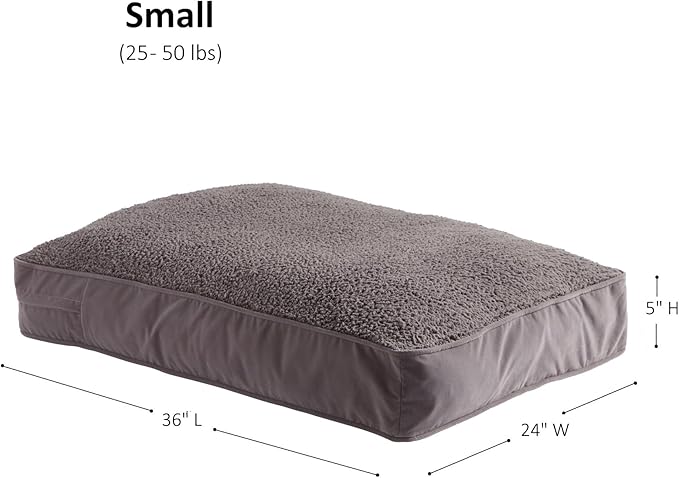 Buster Deluxe Reversible Pillow Style Sherpa Dog Bed (36 x 24 in.)