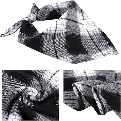 E-Clover Dog Bandanas & Matching Scrunchie Set Plaid
