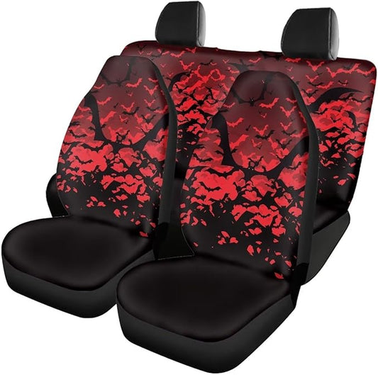 Halloween Blood Bat Car Seat Cover Set Front
